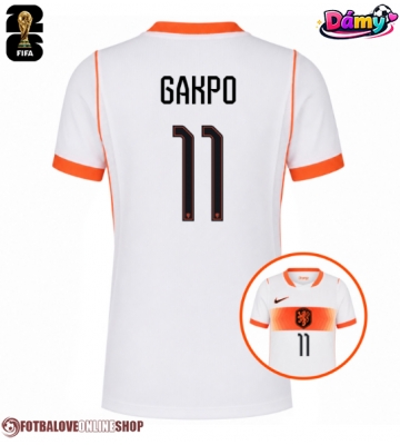 Nizozemsko Cody Gakpo #11 Venkovní Dres pro Dámy MS 2026 Krátkým Rukávem